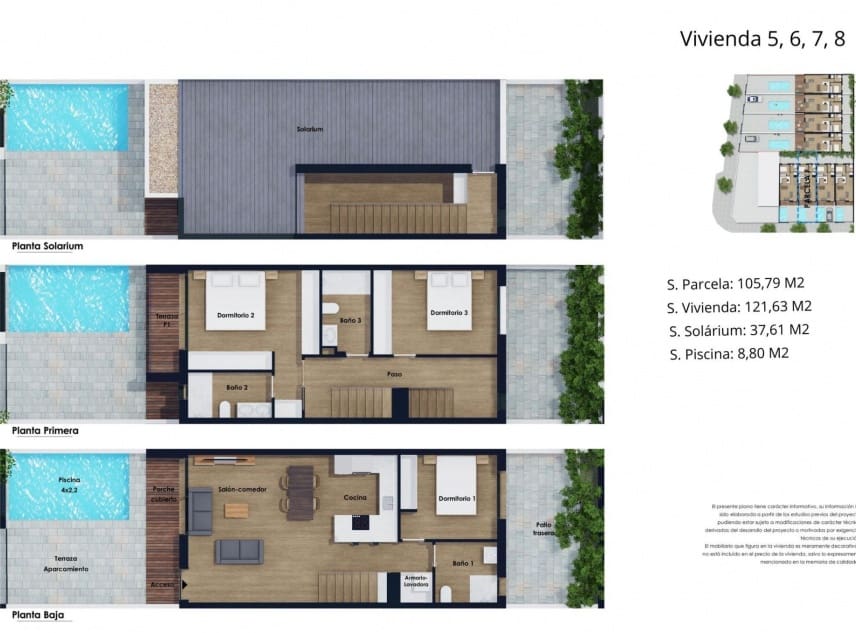 3 bedroom Townhouse for sale in Pilar de la Horadada with pool - € 385,000 (Ref: 9111372)