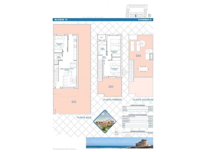 3 chambre Villa/Maison à vendre à Pilar de la Horadada avec piscine - 349 900 € (Ref: 9111400)