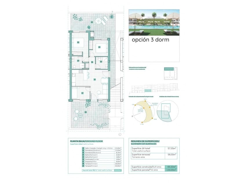 3 soveværelse Bungalow til salg i Los Balcones med swimmingpool - € 305.900 (Ref: 9150512)