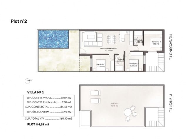 3 soveværelse Byhus til salg i Pilar de la Horadada ciudad, Pilar de la Horadada - € 355.900 (Ref: 9150535)