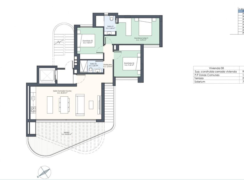 3 quarto Penthouse para venda em Guardamar del Segura com piscina - 640 000 € (Ref: 9151002)