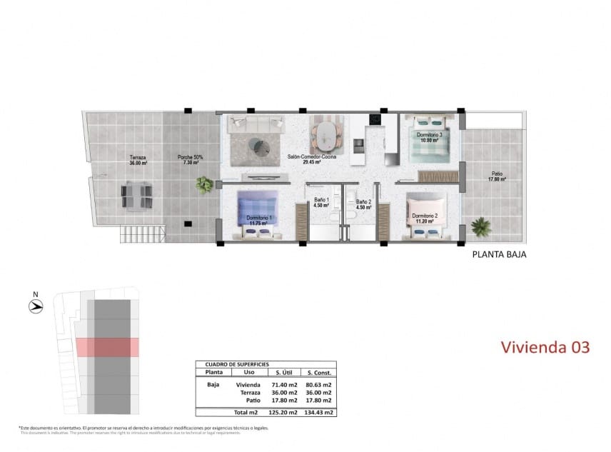 3 Zimmer Bungalow zu verkaufen in Pilar de la Horadada mit Pool - 289.900 € (Ref: 9151010)