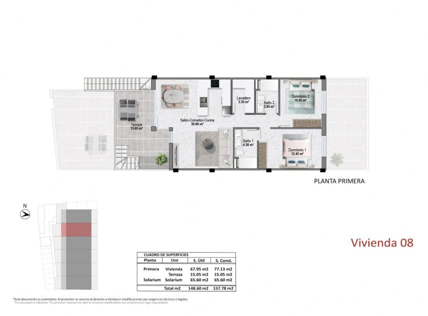 2 soveværelse Bungalow til salg i Pilar de la Horadada med swimmingpool - € 319.900 (Ref: 9151011)