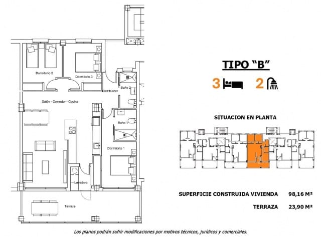 3 soveværelse Lejlighed til salg i San Miguel de Salinas med swimmingpool - € 322.000 (Ref: 9158858)