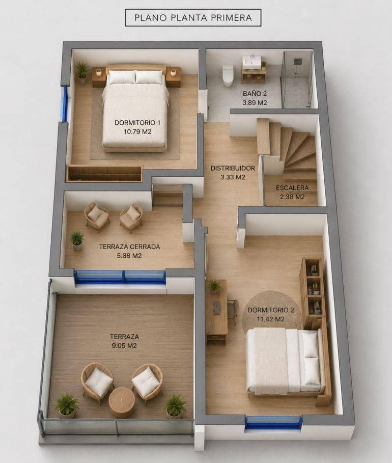 2 makuuhuone Omakotitalo myytävänä paikassa Orihuela Costa - 299 000 € (Ref: 10032969)