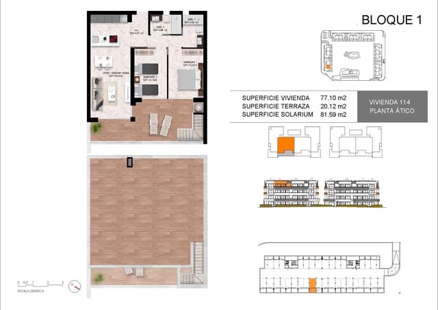 2 sovrum Takvåning till salu i La Siesta, Torrevieja - 349 000 € (Ref: 10036028)