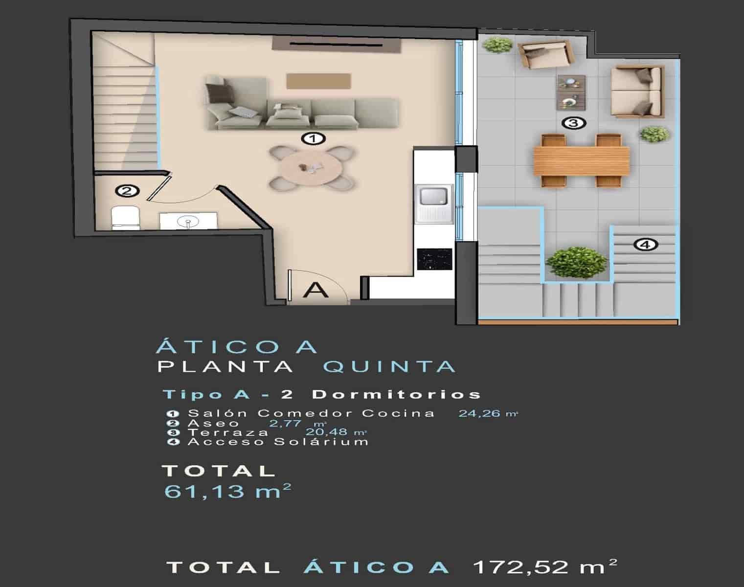 2 slaapkamer Penthouse te koop in Torrevieja - € 412.000 (Ref: 10036041)