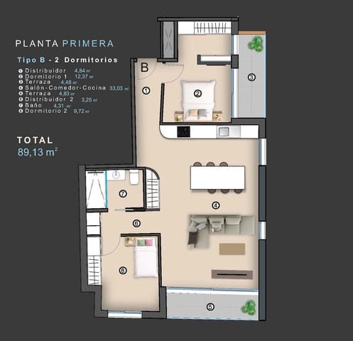 2 slaapkamer Appartement te koop in Parque de las Naciones, Torrevieja - € 255.000 (Ref: 10036042)