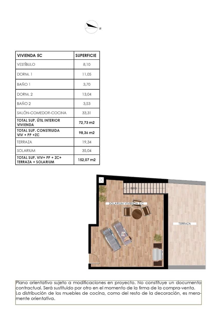 2 slaapkamer Penthouse te koop in Torrevieja - € 349.000 (Ref: 10036060)