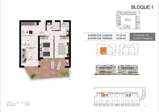 2 sovrum Lägenhet till salu i La Siesta, Torrevieja - 293 000 € (Ref: 10036061)