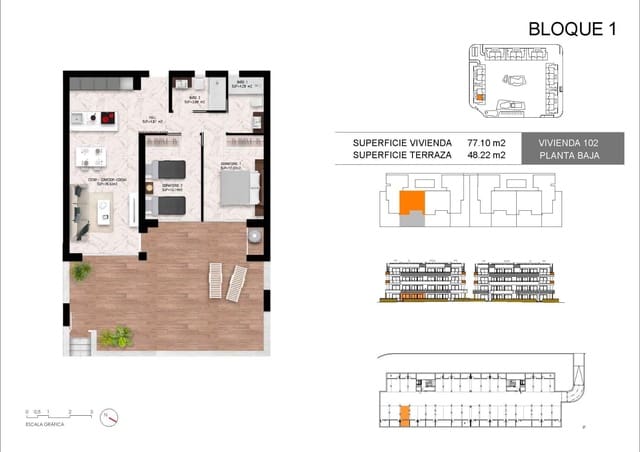 2 camera da letto Appartamento in vendita in La Siesta, Torrevieja - 308.000 € (Rif: 10036062)