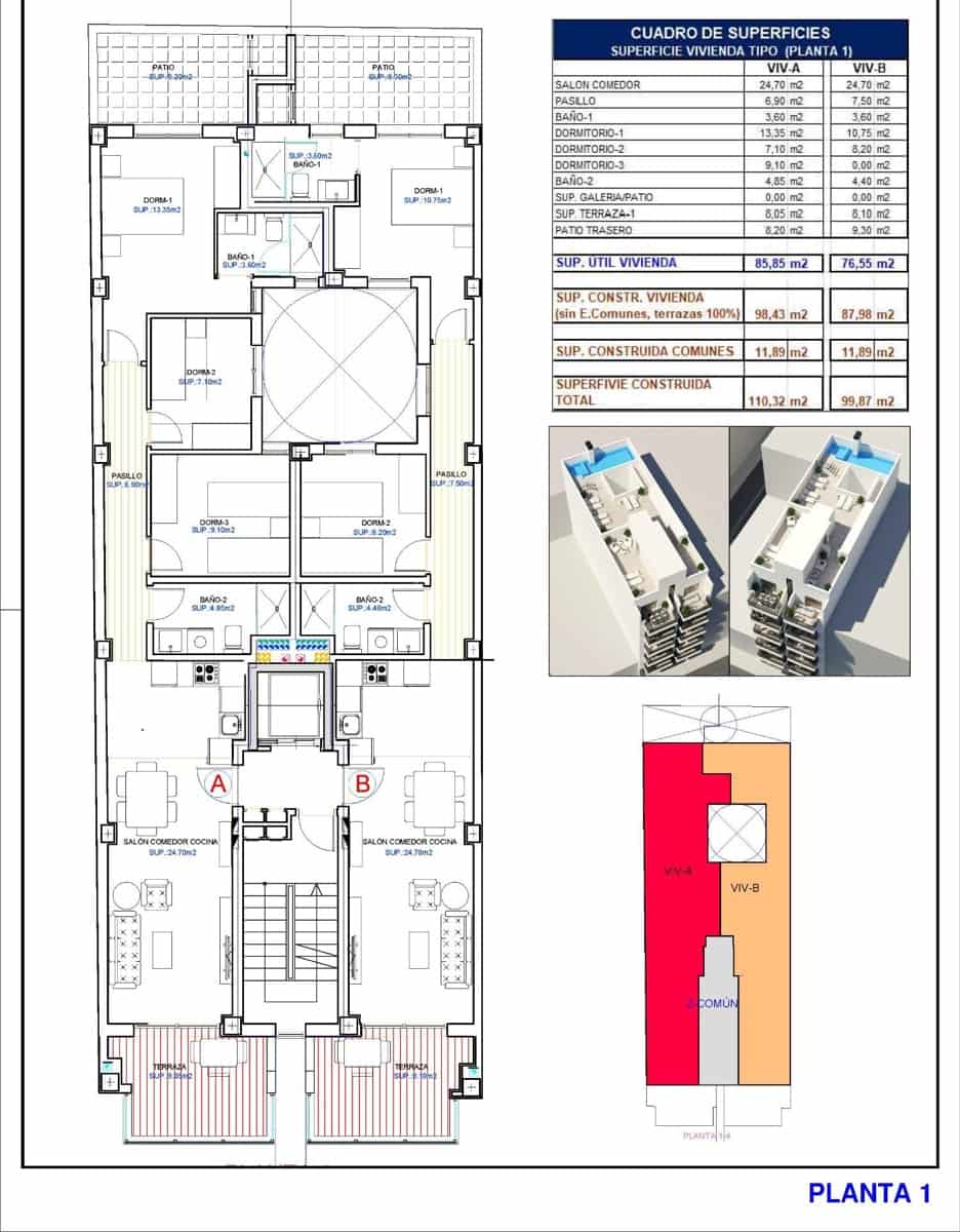 3 soveværelse Lejlighed til salg i Torrevieja - € 309.000 (Ref: 10036081)