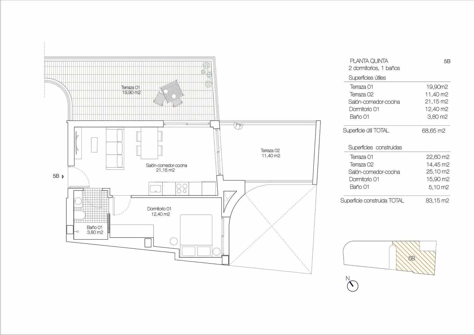 1 chambre Penthouse à vendre à Torrevieja - 399 000 € (Ref: 10036097)