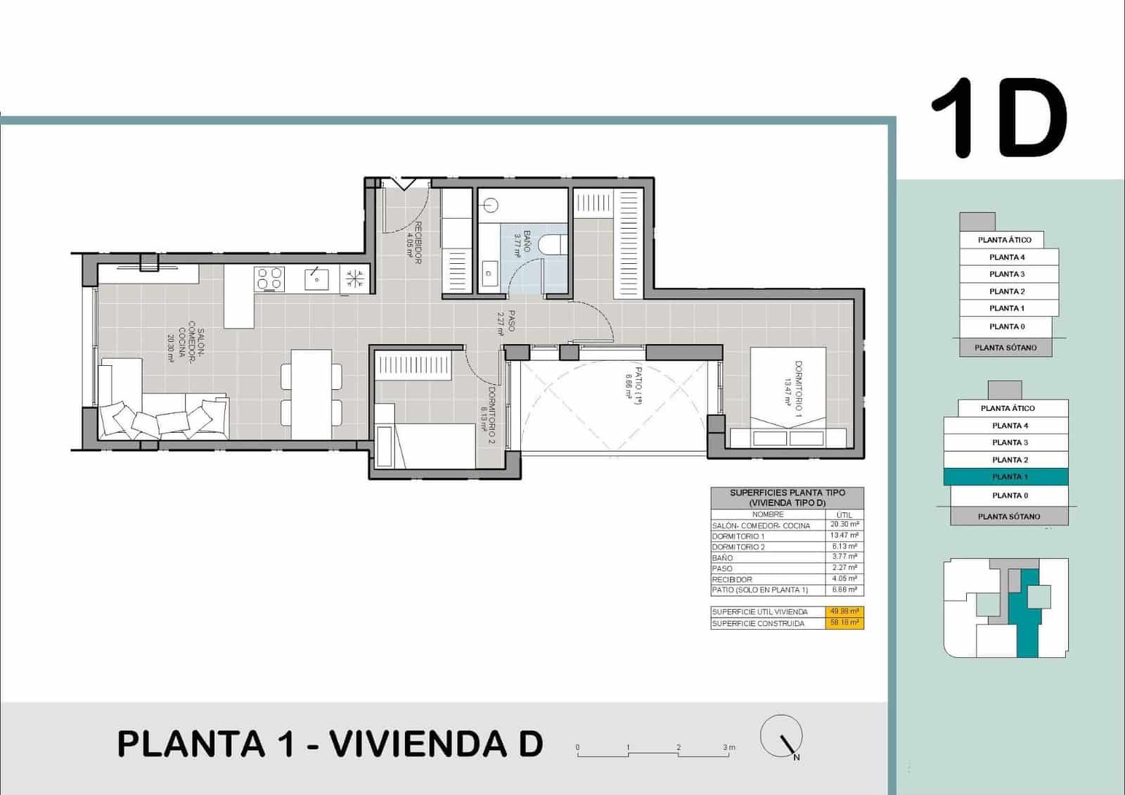 Apartamento de 2 habitaciones en Torrevieja en venta - 265.000 € (Ref: 10036153)
