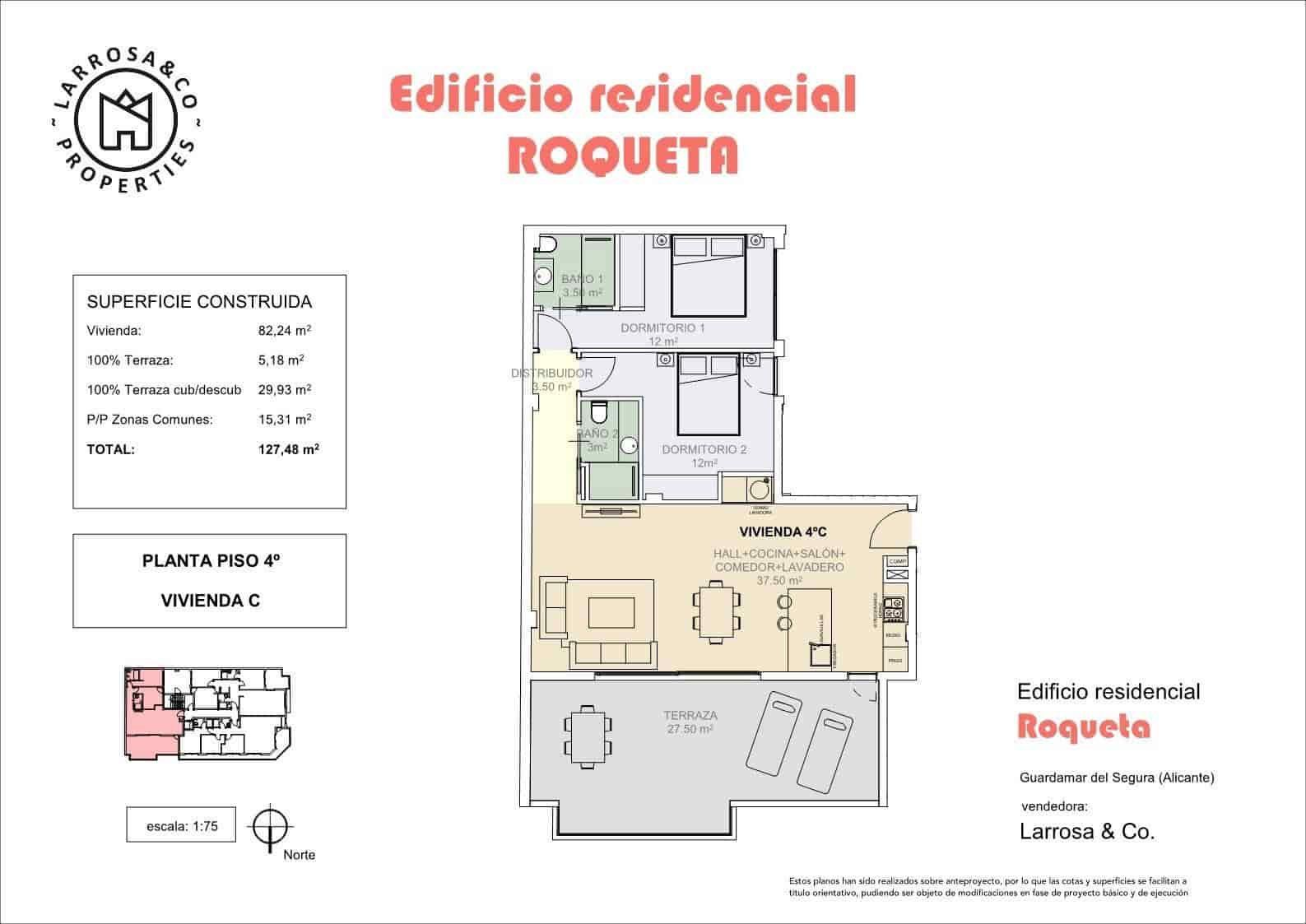 2 sovrum Takvåning till salu i Guardamar del Segura - 425 000 € (Ref: 10074516)