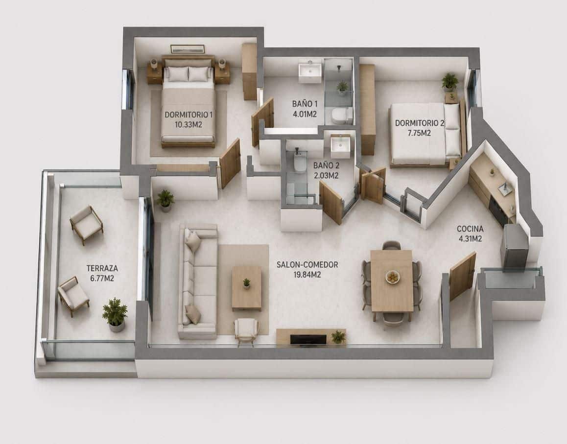 2 quarto Apartamento para venda em Torrevieja com piscina garagem - 255 000 € (Ref: 9902159)