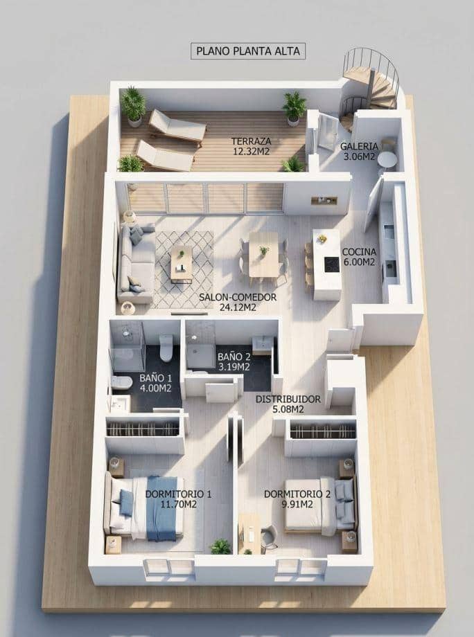 2 quarto Penthouse para venda em Torrevieja - 323 000 € (Ref: 9983636)