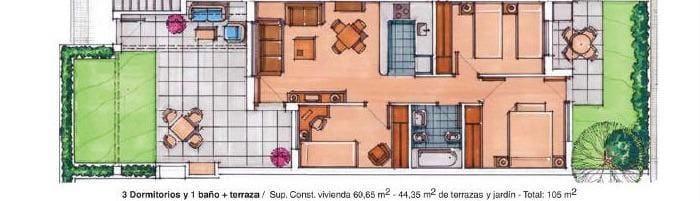 3 bedroom Apartment for sale in Alhama de Murcia with pool - € 129,900 (Ref: 9843341)