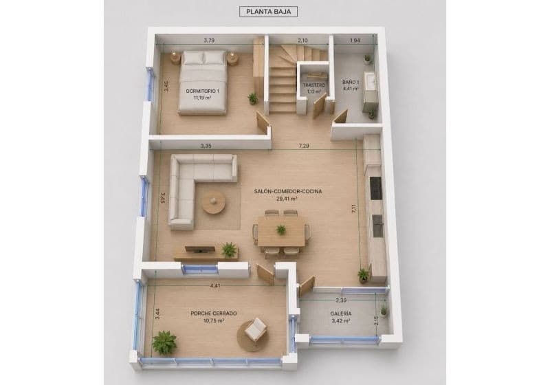 3 sovrum Hus till salu i Playa Flamenca med pool garage - 329 000 € (Ref: 10113435)