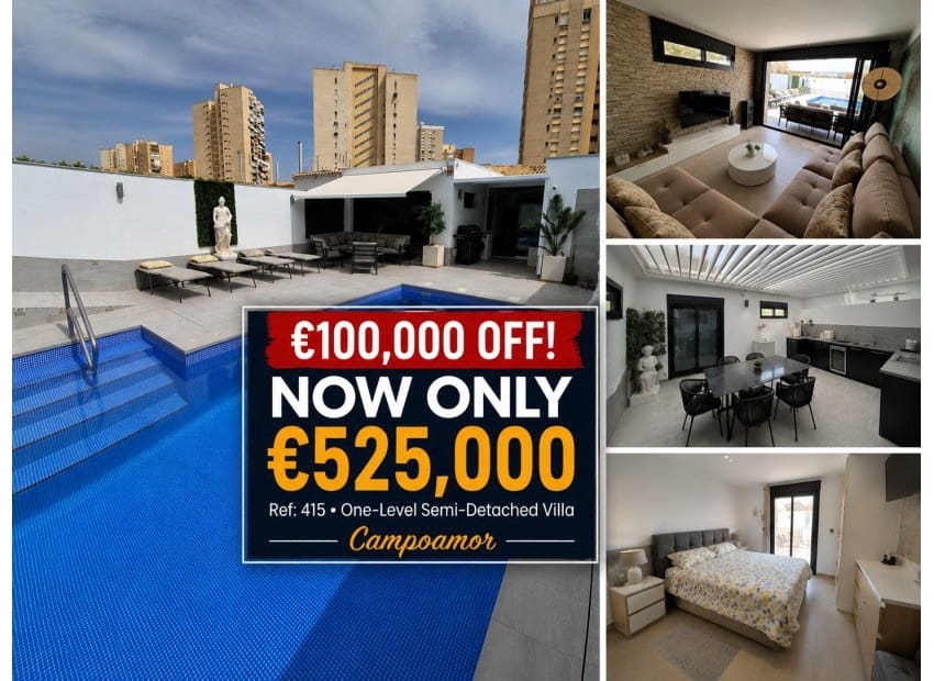 3 bedroom Semi-detached Villa for sale in Dehesa de Campoamor with pool - € 525,000 (Ref: 9753526)