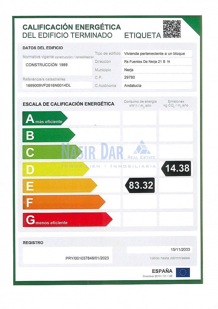 Apartamento de 2 habitaciones en Nerja en alquiler vacacional con piscina - 560 € (Ref: 8296768)