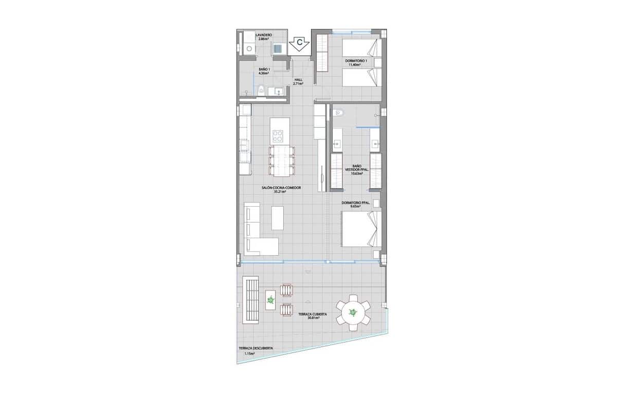 3 soveværelse Strandlejlighed til salg i Benalmadena Costa med swimmingpool garage - € 1.019.000 (Ref: 6840969)
