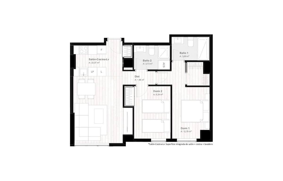 2 chambre Appartement à vendre à Malaga ville avec piscine garage - 373 000 € (Ref: 6969603)