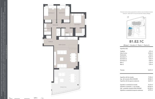 3 soverom Leilighet til salgs i Estepona med svømmebasseng garasje - € 525 000 (Ref: 7893007)