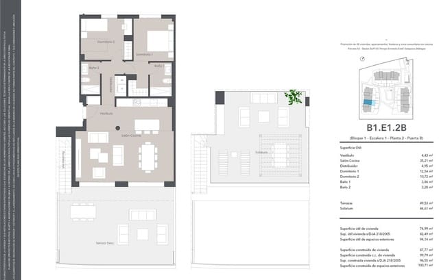 3 chambre Appartement à vendre à Estepona avec piscine garage - 525 000 € (Ref: 7893007)