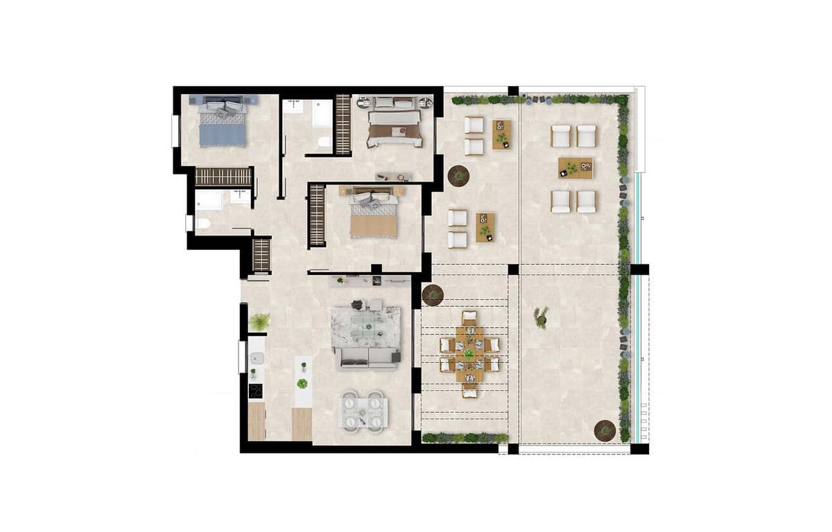 Apartamento de 3 habitaciones en Casares en venta con piscina garaje - 535.000 € (Ref: 8243708)