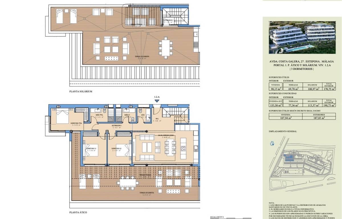 3 soverom Penthouse til salgs i Estepona med svømmebasseng garasje - € 1 180 000 (Ref: 8390169)