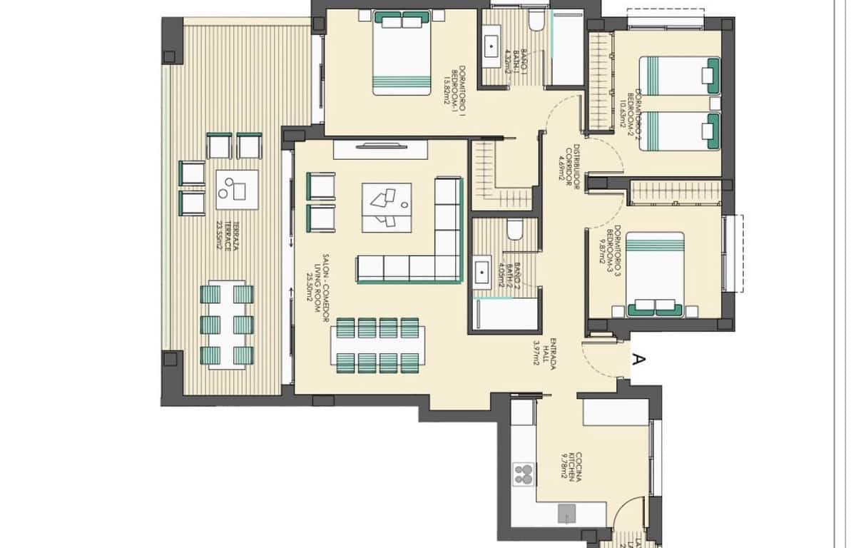 3 sypialnia Penthouse na sprzedaż w Bahia de Casares z basenem garażem - 720 000 € (Ref: 9549977)