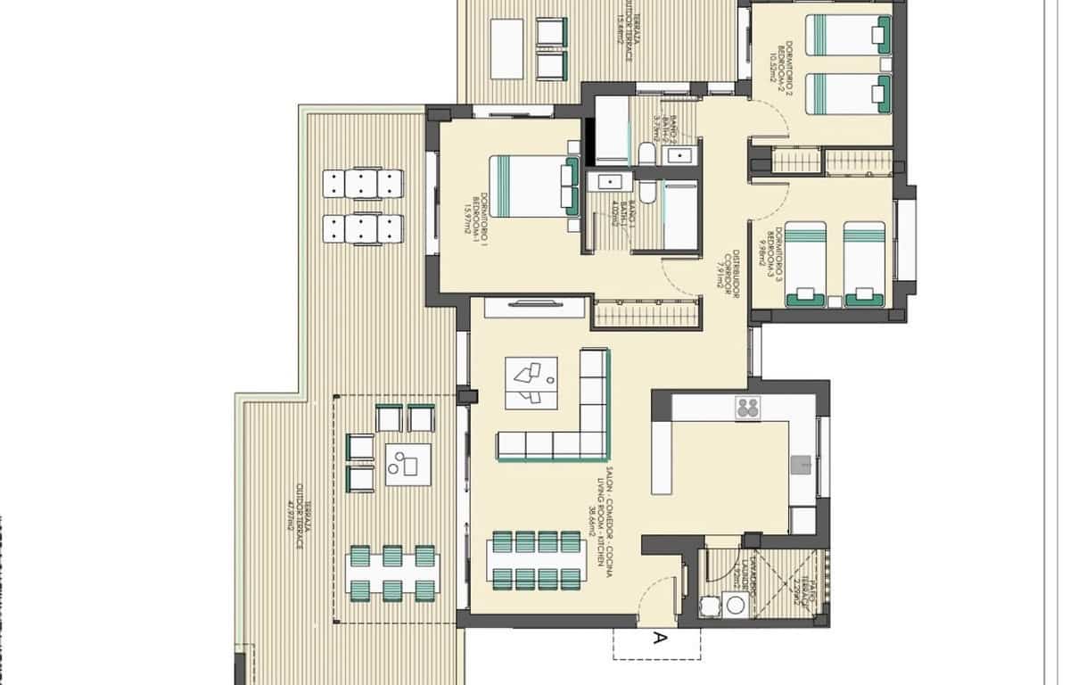 3 sypialnia Penthouse na sprzedaż w Bahia de Casares z basenem garażem - 720 000 € (Ref: 9549977)