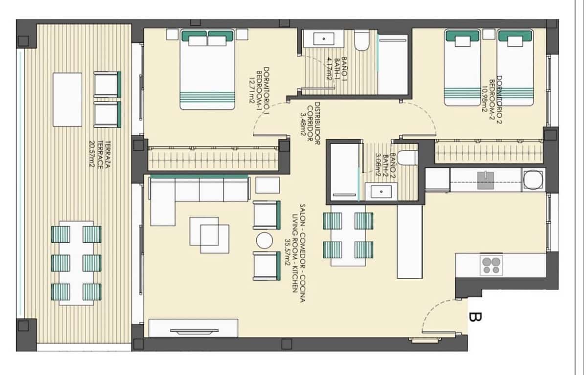 3 sypialnia Penthouse na sprzedaż w Bahia de Casares z basenem garażem - 720 000 € (Ref: 9549977)