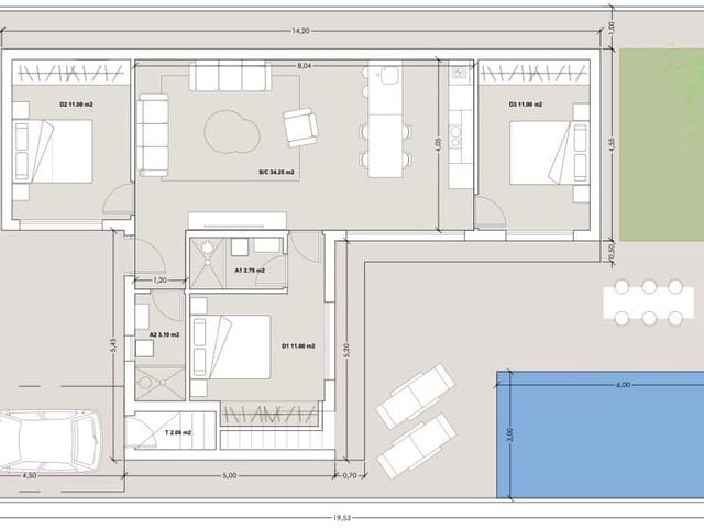 3 chambre Villa/Maison à vendre à Roldan, Torre-Pacheco avec piscine - 389 950 € (Ref: 10038385)