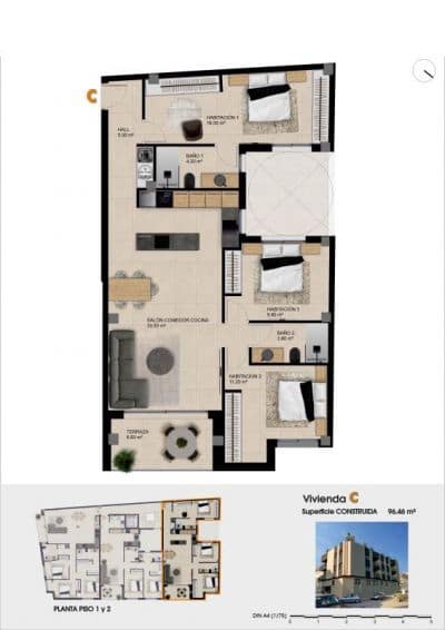 1 bedroom Apartment for sale in Catral with pool garage - € 113,000 (Ref: 9780838)