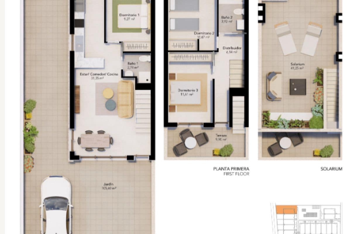 Adosado de 3 habitaciones en Pilar de la Horadada en venta con piscina - 354.900 € (Ref: 9780878)