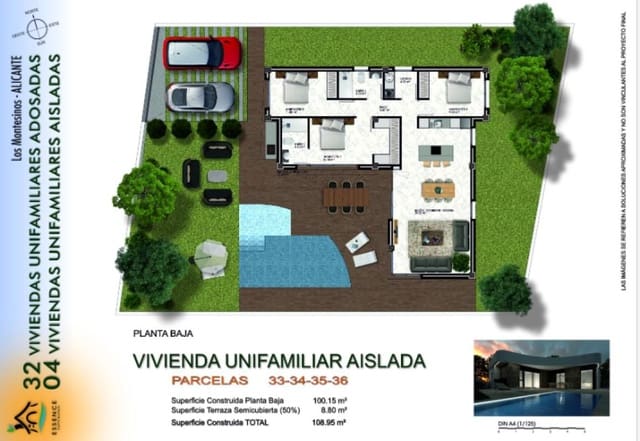 3 makuuhuone Huvila myytävänä paikassa Los Montesinos mukana uima-altaan - 499 000 € (Ref: 9780959)