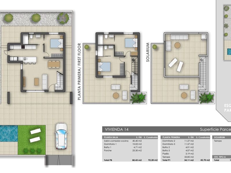 Chalet de 3 habitaciones en Pilar de la Horadada en venta con piscina - 489.000 € (Ref: 9780966)