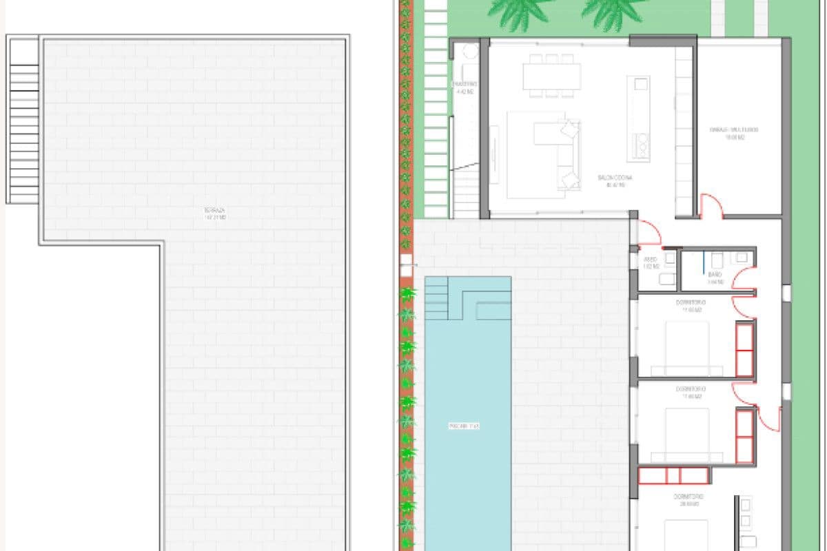 3 chambre Villa/Maison à vendre à Los Alcazares avec piscine - 489 900 € (Ref: 9781022)