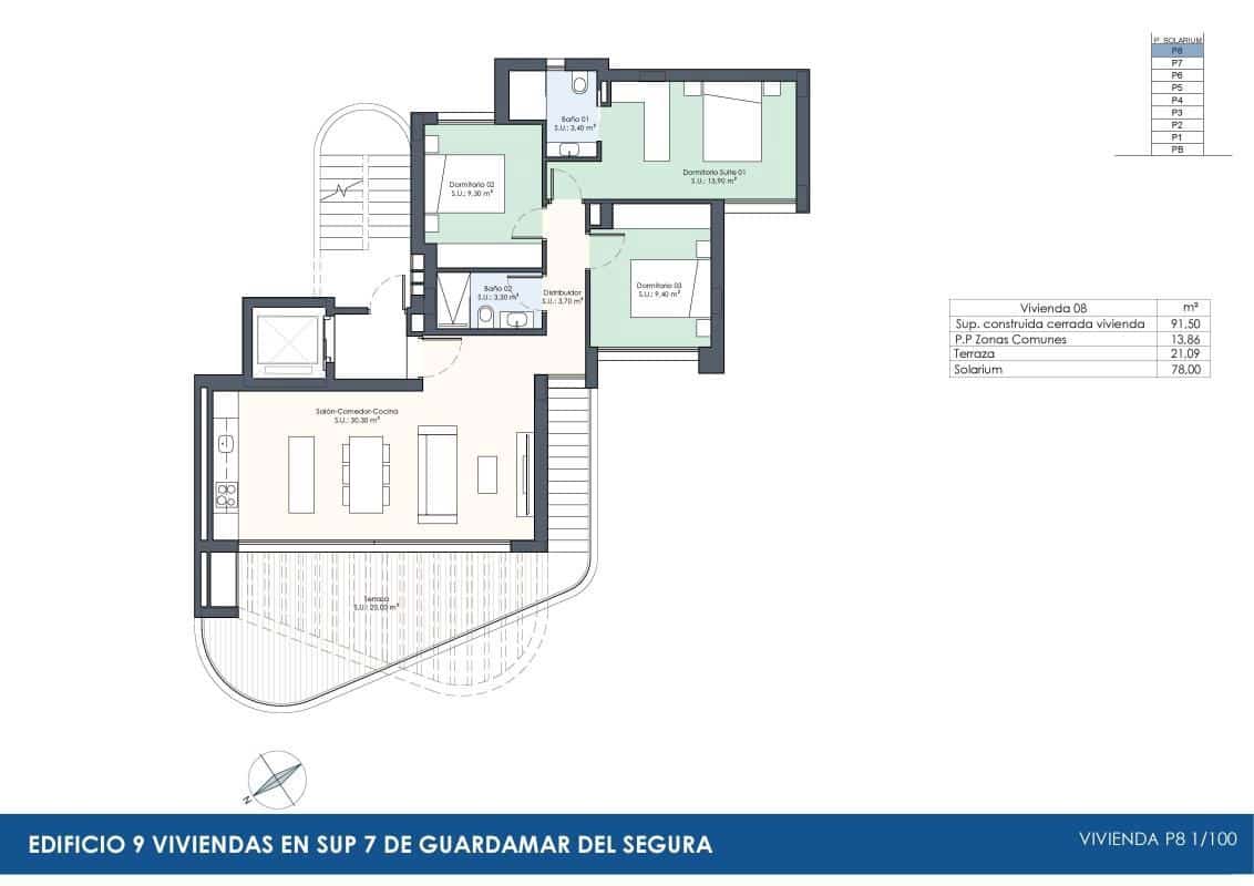 3 soveværelse Lejlighed til salg i Guardamar del Segura med garage - € 750.000 (Ref: 9873457)
