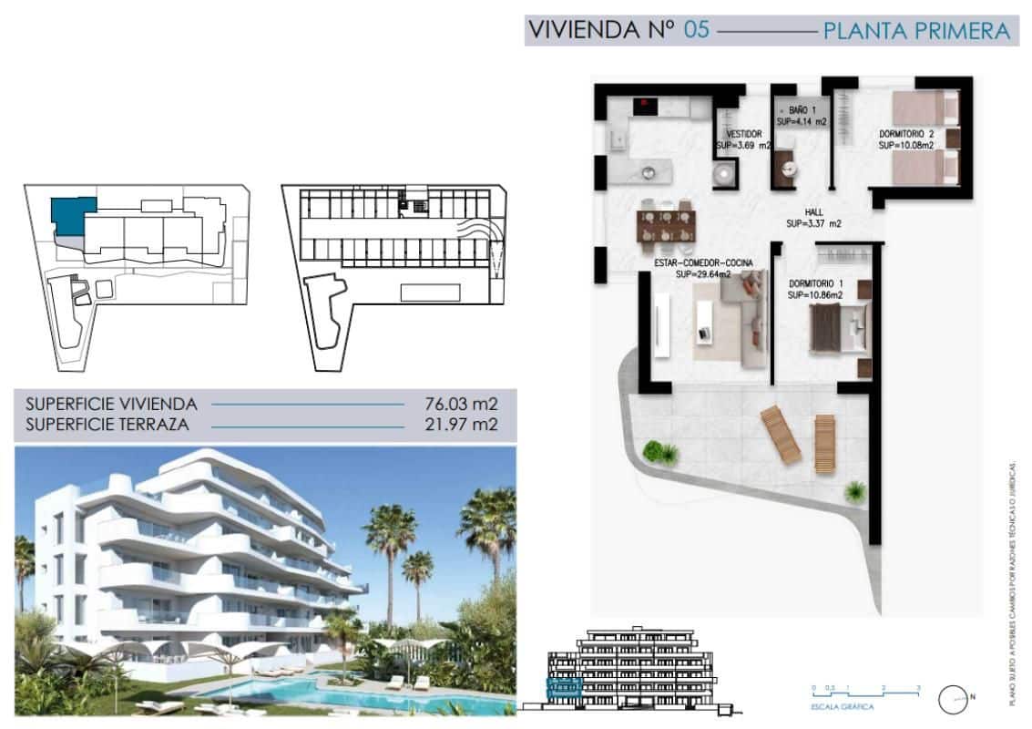 2 soveværelse Lejlighed til salg i Pilar de la Horadada med swimmingpool garage - € 365.000 (Ref: 9952591)
