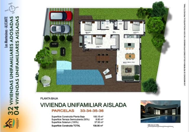 3 soveværelse Villa til salg i Los Montesinos med swimmingpool - € 535.000 (Ref: 9978808)