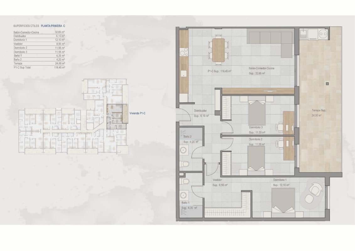 2 soveværelse Lejlighed til salg i Torre-Pacheco med swimmingpool garage - € 229.000 (Ref: 9995138)