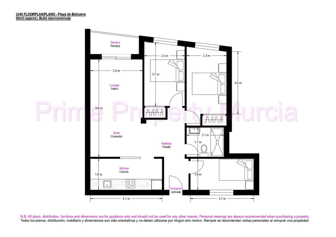3 makuuhuone Huoneisto myytävänä paikassa Bolnuevo - 165 000 € (Ref: 10007593)