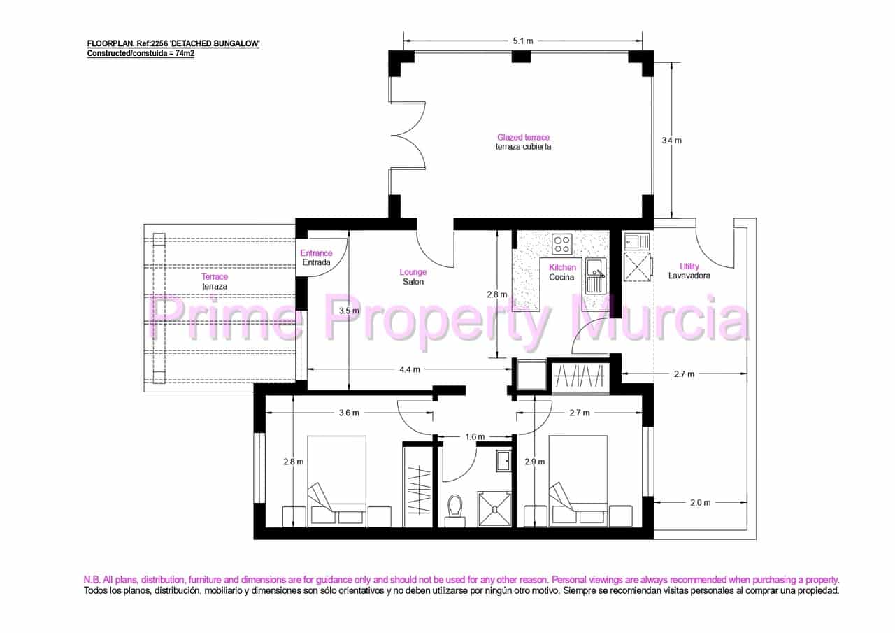 2 soverom Kjedet enebolig til salgs i Mazarron med svømmebasseng garasje - € 195 000 (Ref: 10148151)
