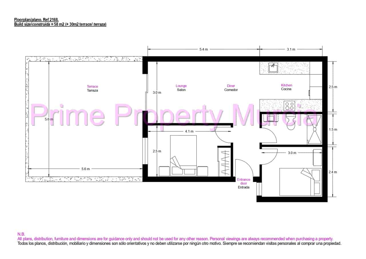 2 soveværelse Lejlighed til salg i Bolnuevo med swimmingpool garage - € 149.950 (Ref: 9133545)