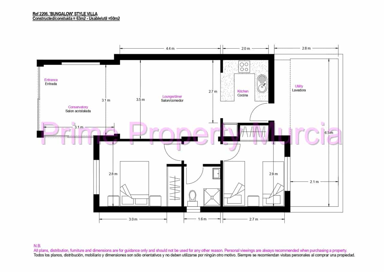 2 bedroom Villa for sale in Mazarron - € 115,000 (Ref: 9500507)