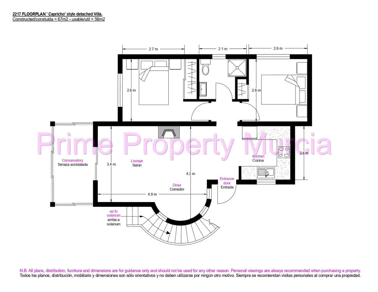 2 bedroom Villa for sale in Mazarron with pool garage - € 285,000 (Ref: 9687677)