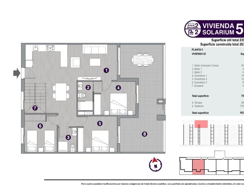 3 soverom Penthouse til salgs i Torrevieja med svømmebasseng garasje - € 540 000 (Ref: 8287176)